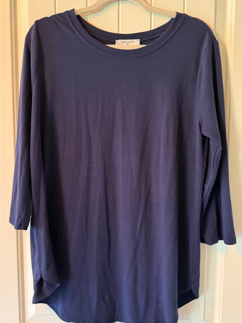 Zenana Navy Long Sleeve Tunic Top NWOT